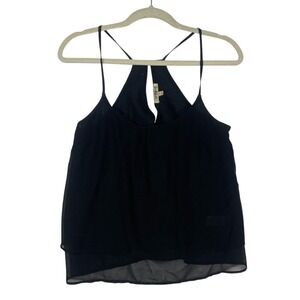 Tramp Size Medium Black Cami Flowy Layered Blouse‎ Spaghetti Straps Y2K Style